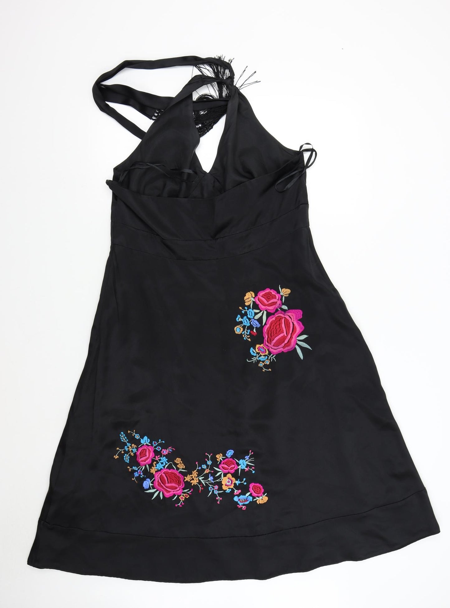 Monsoon Womens Black Floral  A-Line  Size 16