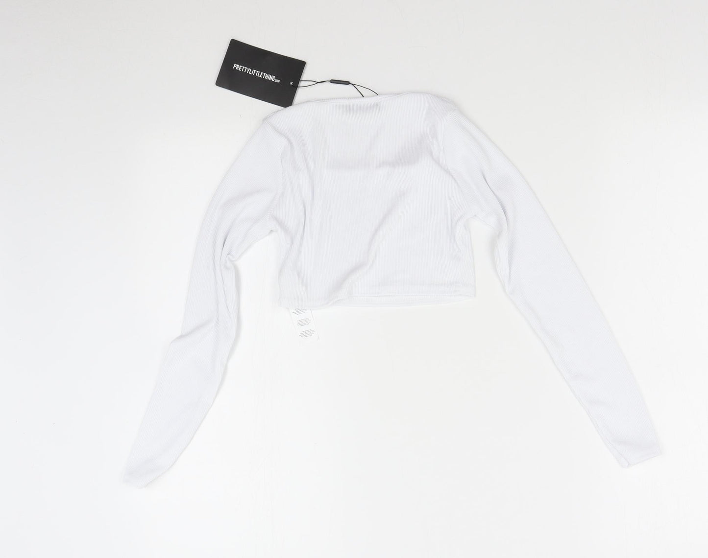 Pretty Little Thing Womens White   Cropped T-Shirt Size 2
