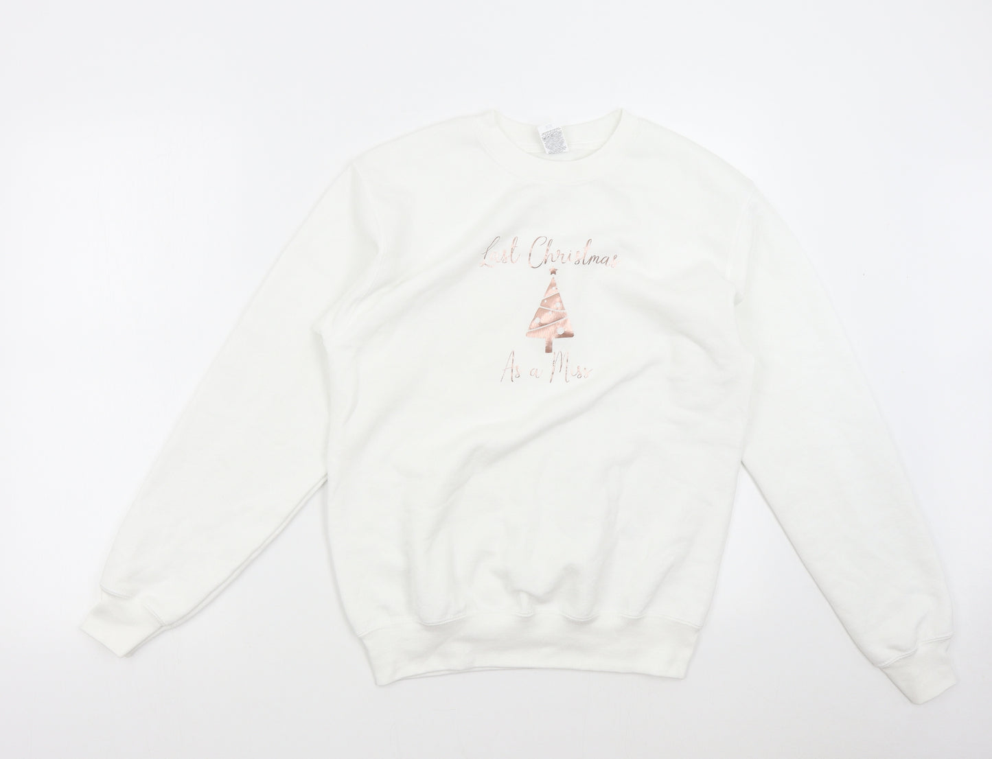 Fruit of the Loom Womens White   Pullover Sweatshirt Size S  - Christmas