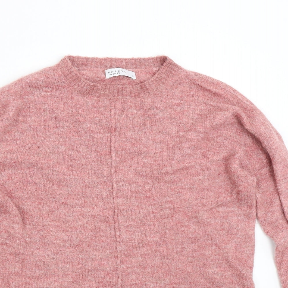 Papaya Womens Pink  Knit Pullover Jumper Size S