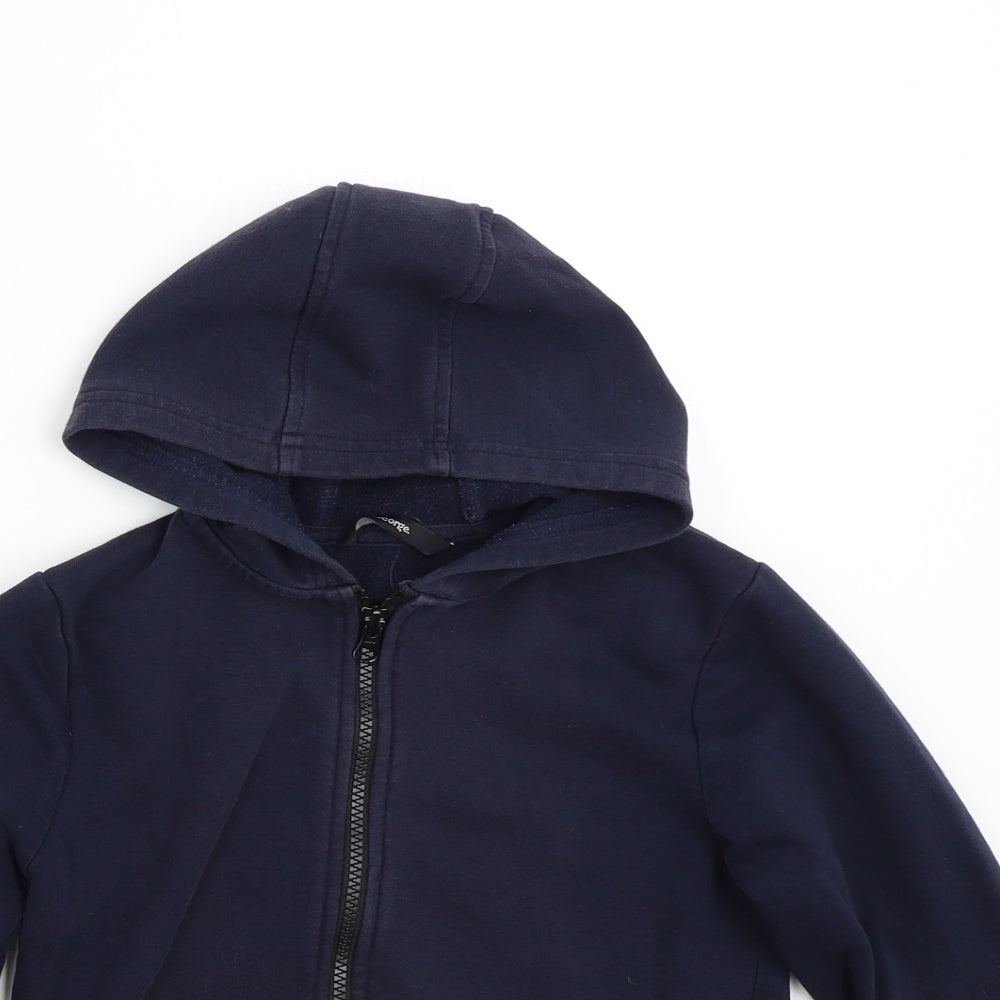 George Boys Blue   Full Zip Hoodie Size 6-7 Years