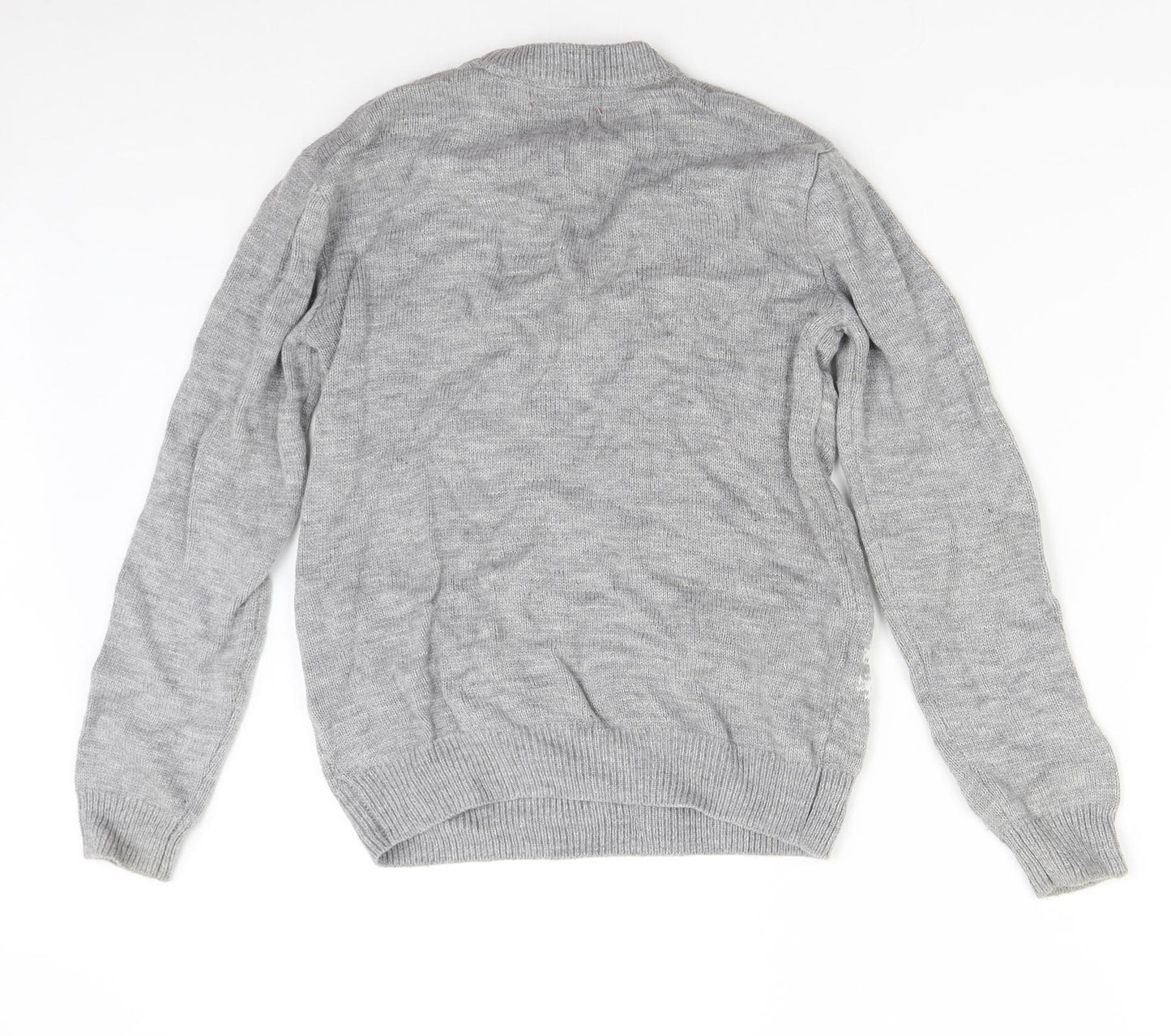 Primark Womens Grey  Knit Pullover Jumper Size XS  - Christmas Mrs Claus