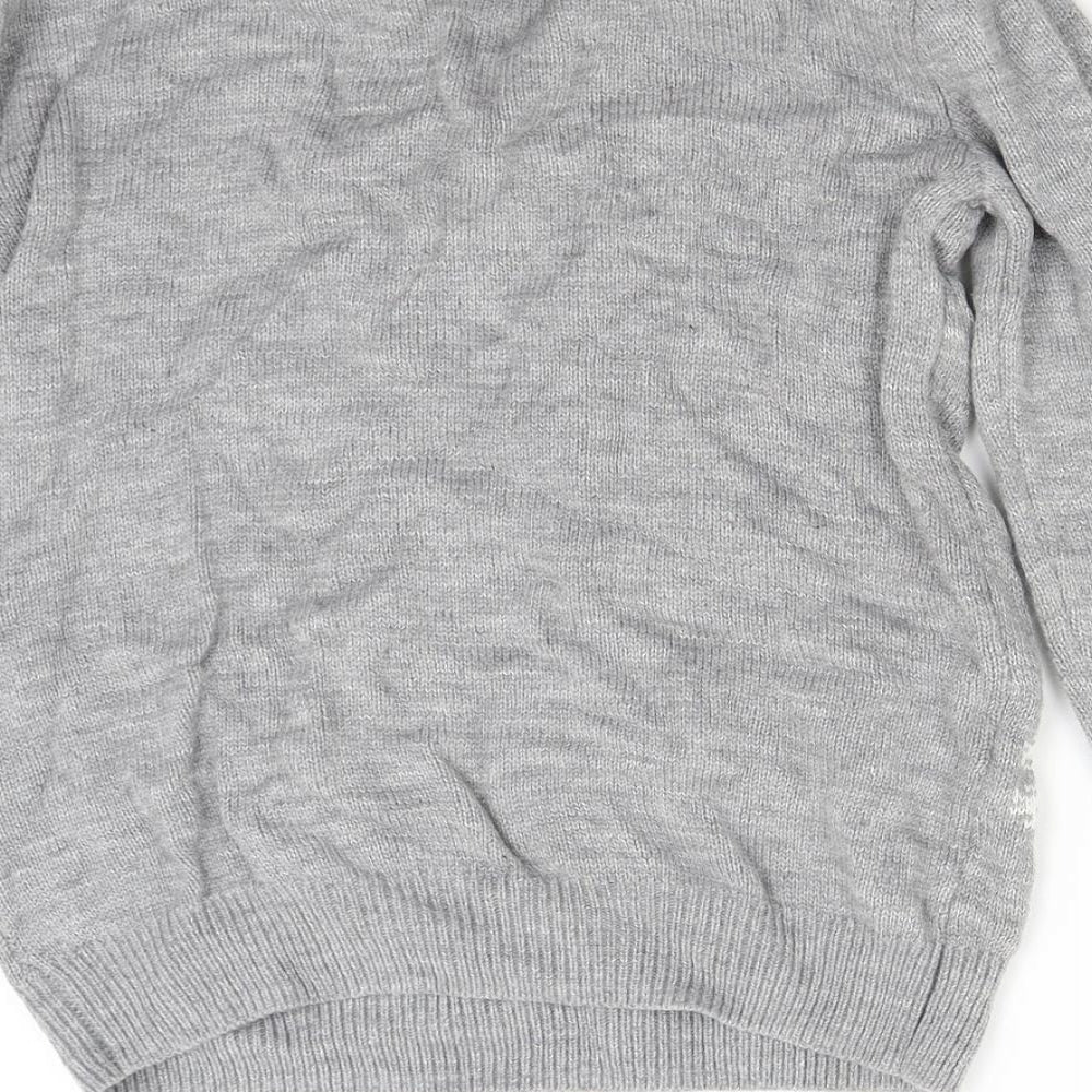 Primark Womens Grey  Knit Pullover Jumper Size XS  - Christmas Mrs Claus