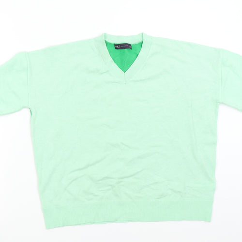 M&S Womens Green  Knit Pullover Jumper Size 14