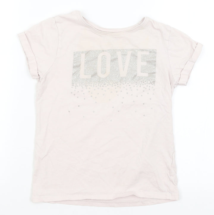 Primark Girls Pink   Basic T-Shirt Size 9-10 Years  - Love