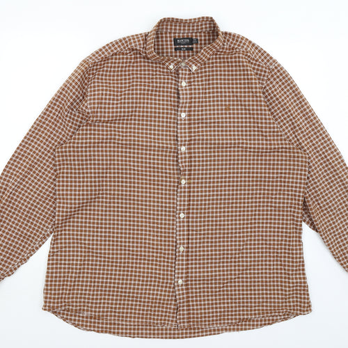 Burton Mens Brown Check   Button-Up Size 2XL