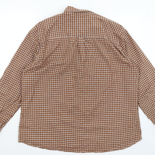 Burton Mens Brown Check   Button-Up Size 2XL