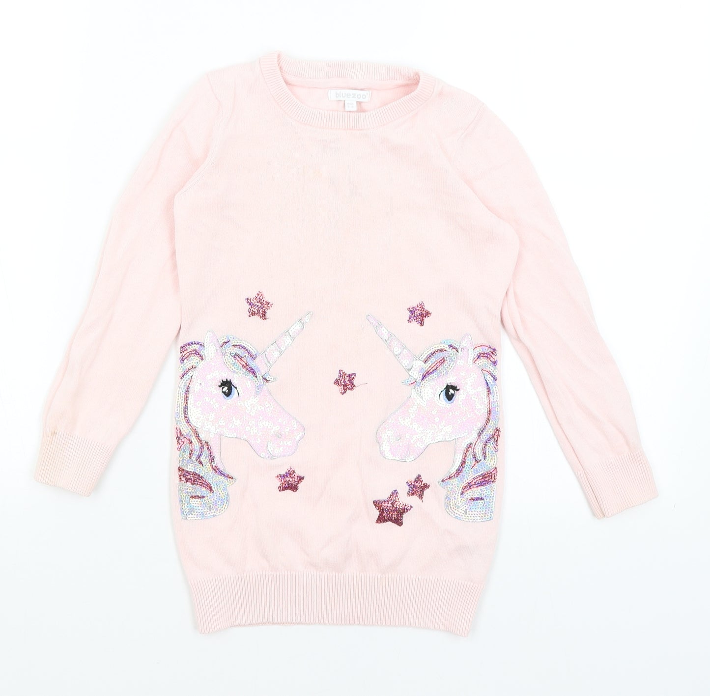 Blue Zoo Girls Pink   Pullover Jumper Size 5-6 Years  - Unicorns