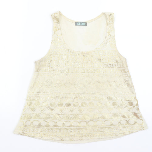 Glow Womens Gold   Basic Tank Size S