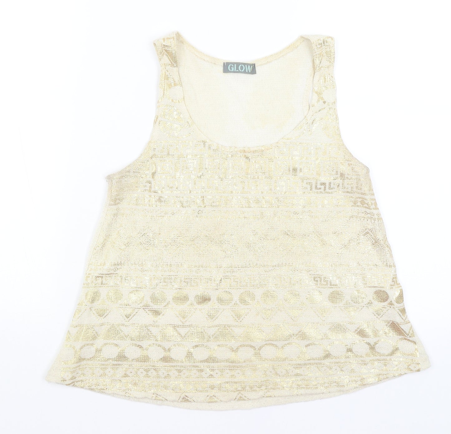 Glow Womens Gold   Basic Tank Size S
