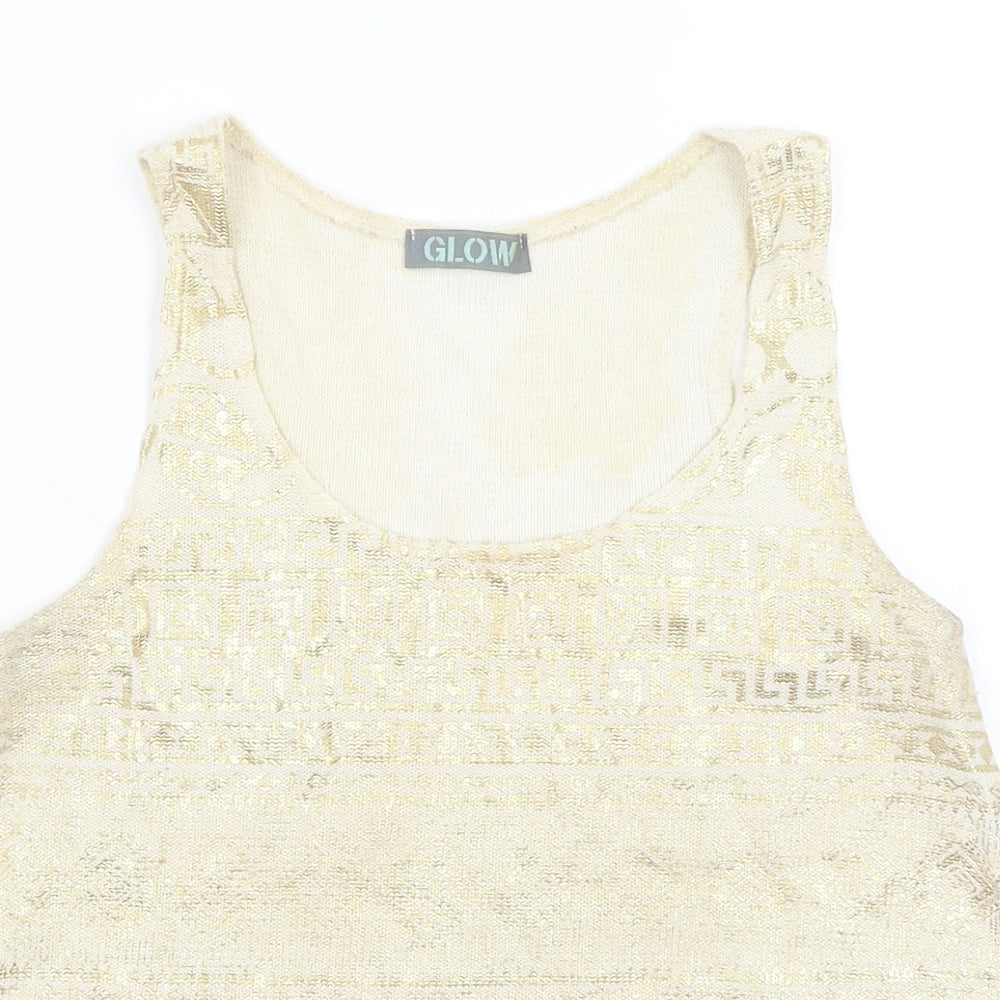Glow Womens Gold   Basic Tank Size S