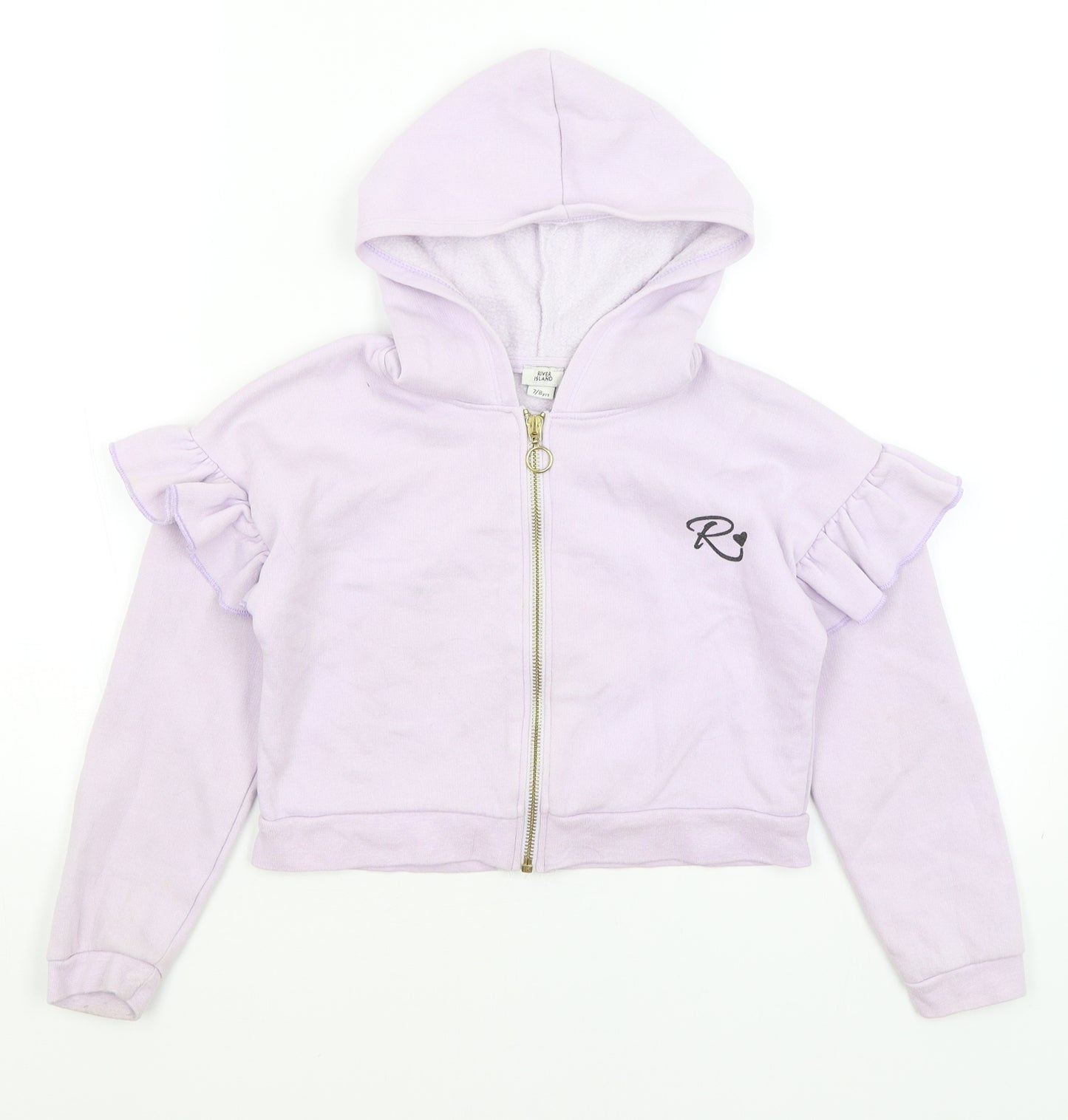 River Island Girls Purple   Full Zip Hoodie Size 7-8 Years