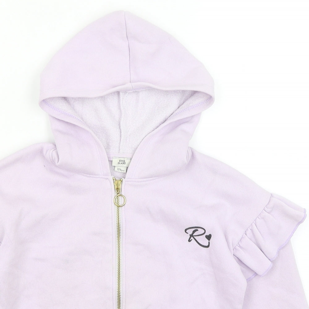 River Island Girls Purple   Full Zip Hoodie Size 7-8 Years