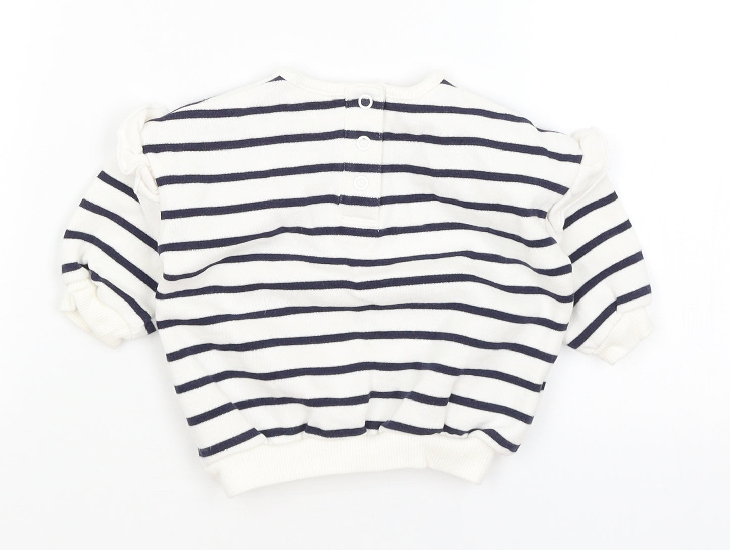 F&F Baby White Striped  Pullover Jumper Size 0-3 Months  - Strawberries