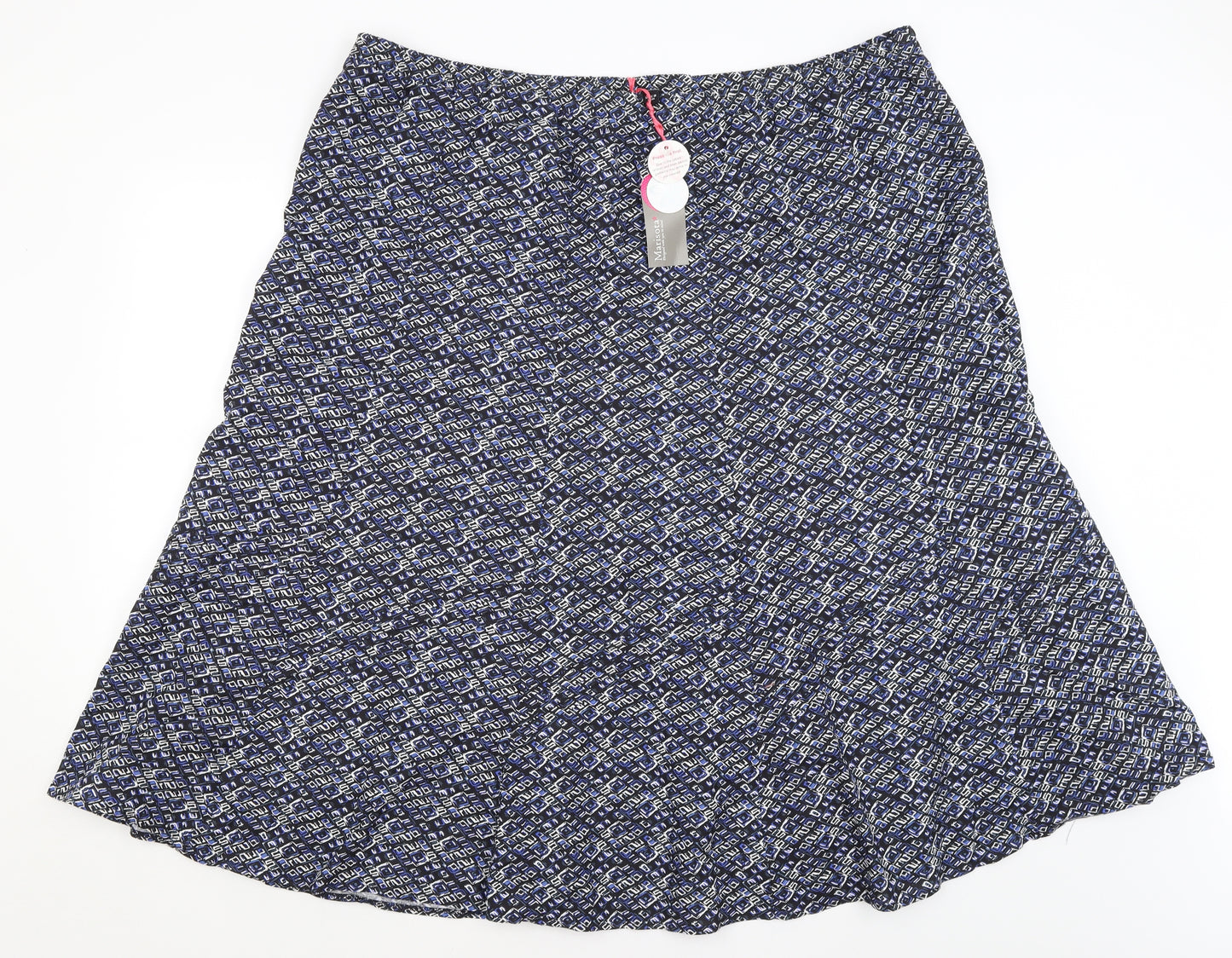 Marisota Womens Blue Geometric  Flare Skirt Size 26