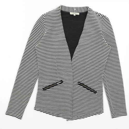 Papaya Womens Black Striped  Jacket Blazer Size 8