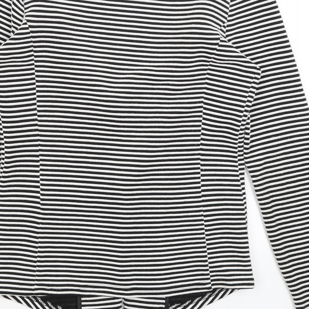 Papaya Womens Black Striped  Jacket Blazer Size 8