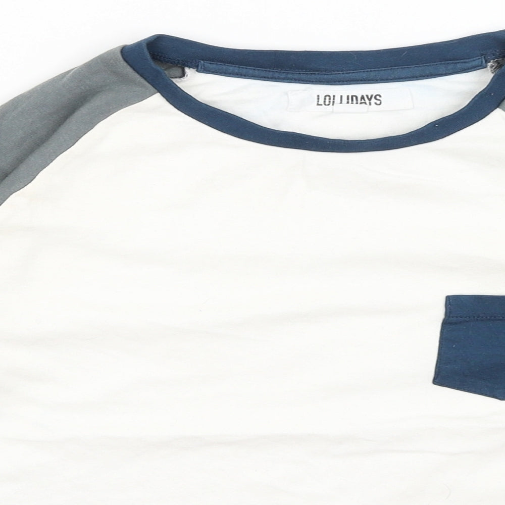 Lollidays Boys White   Basic T-Shirt Size 11-12 Years