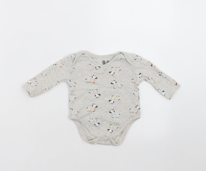 Very Baby Grey Babygrow One-Piece Size 0-3 Months - zebras