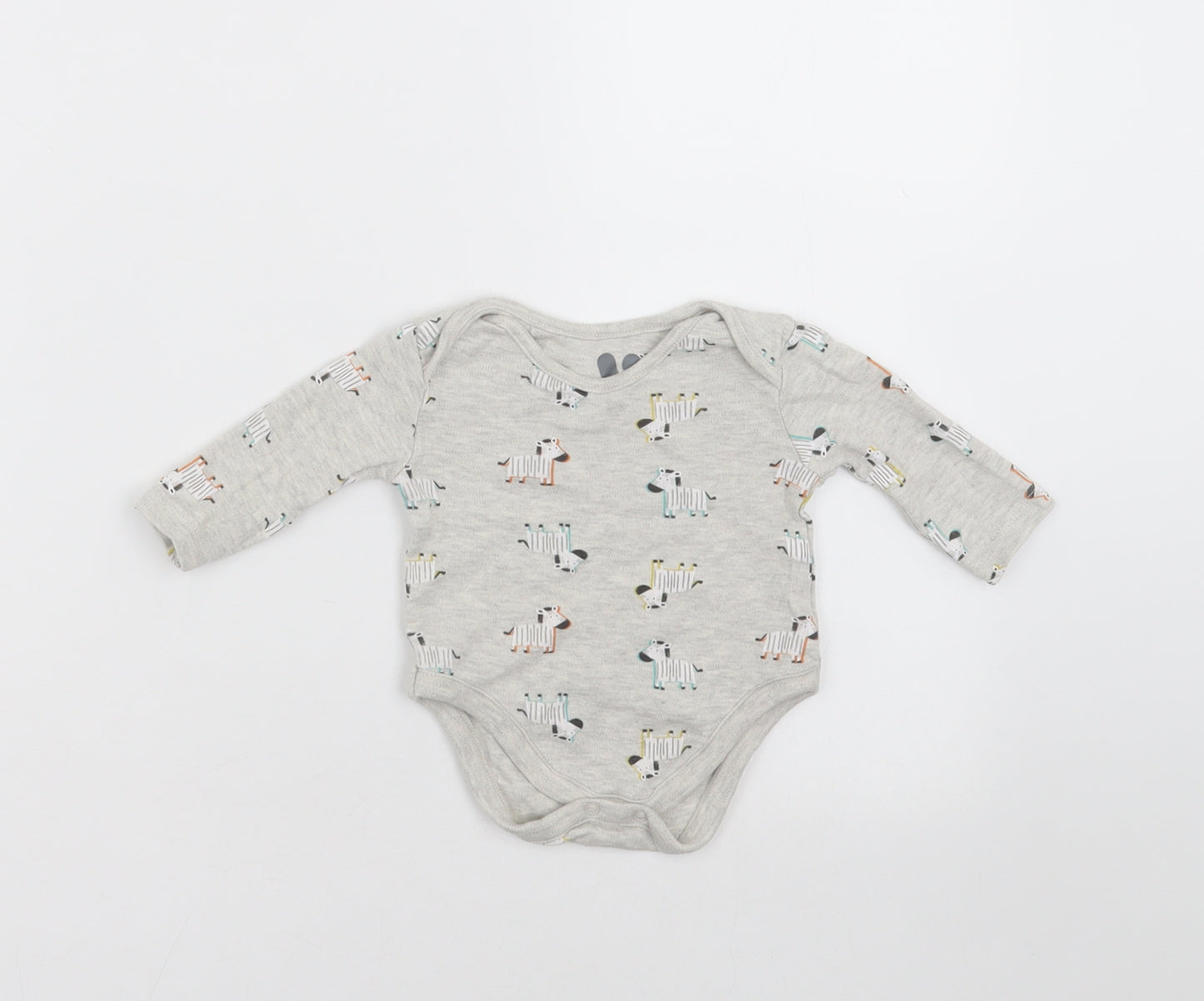 Very Baby Grey   Babygrow One-Piece Size 0-3 Months  - zebras