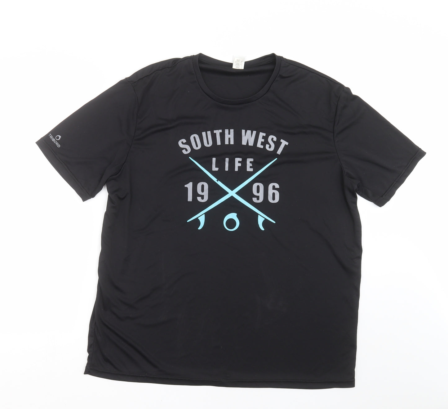 Oxylane Mens Black   Basic T-Shirt Size 2XL  - southwest life