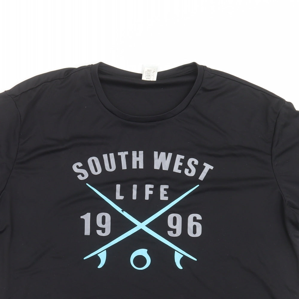 Oxylane Mens Black   Basic T-Shirt Size 2XL  - southwest life