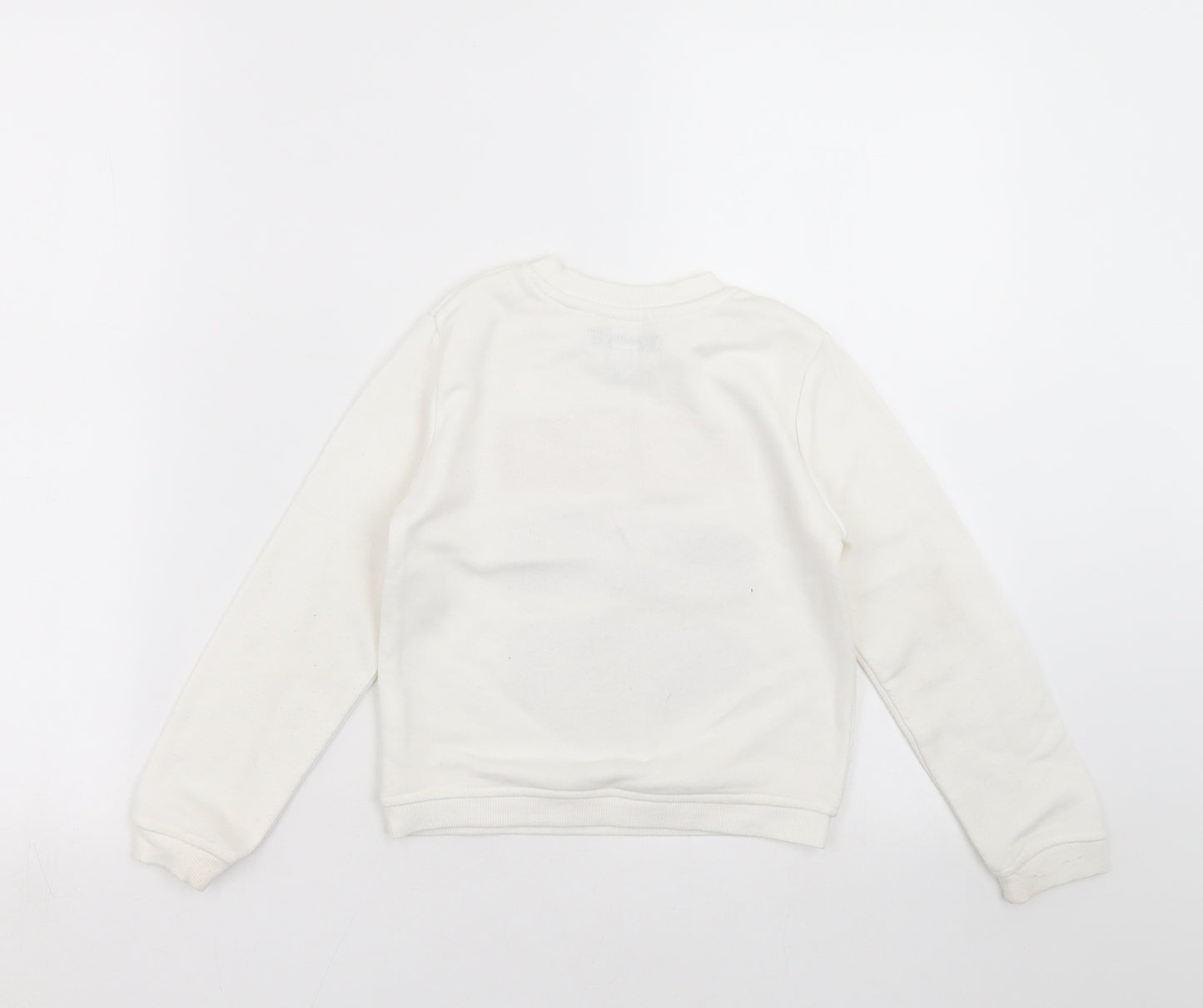 Primark Girls Ivory   Pullover Sweatshirt Size 6-7 Years  - love laugh sparkle
