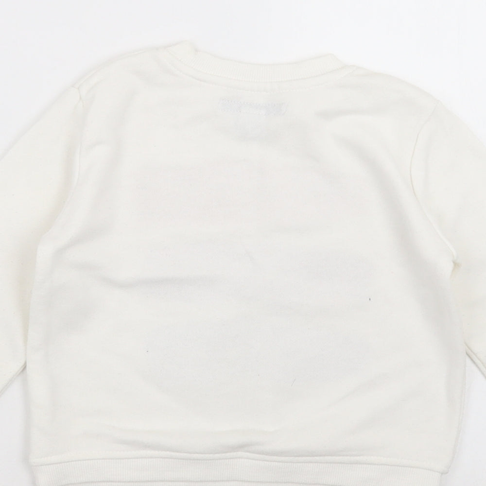 Primark Girls Ivory   Pullover Sweatshirt Size 6-7 Years  - love laugh sparkle
