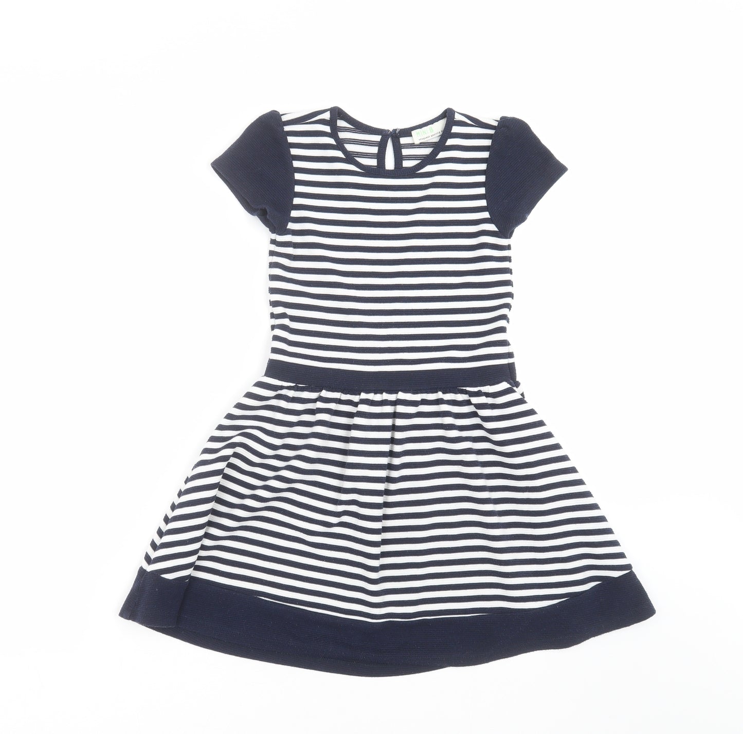 Mini B Girls Blue Striped  Fit & Flare  Size 7-8 Years