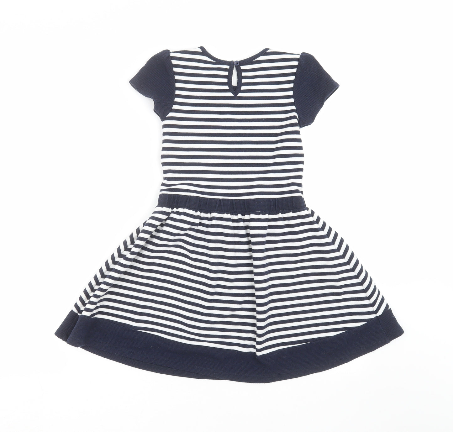Mini B Girls Blue Striped  Fit & Flare  Size 7-8 Years