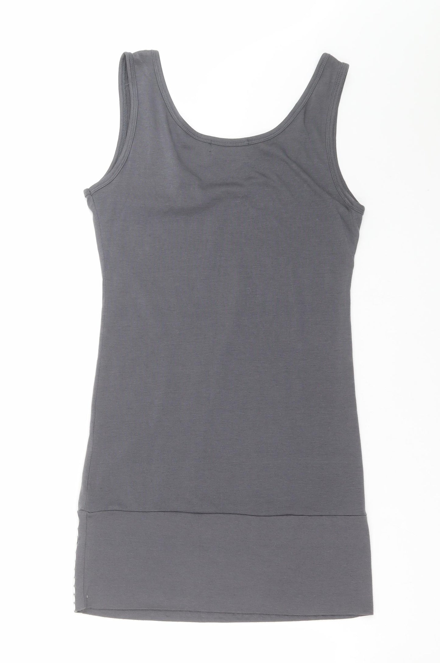 RAVI FAMOUS Womens Grey   Basic Tank Size S  - studded
