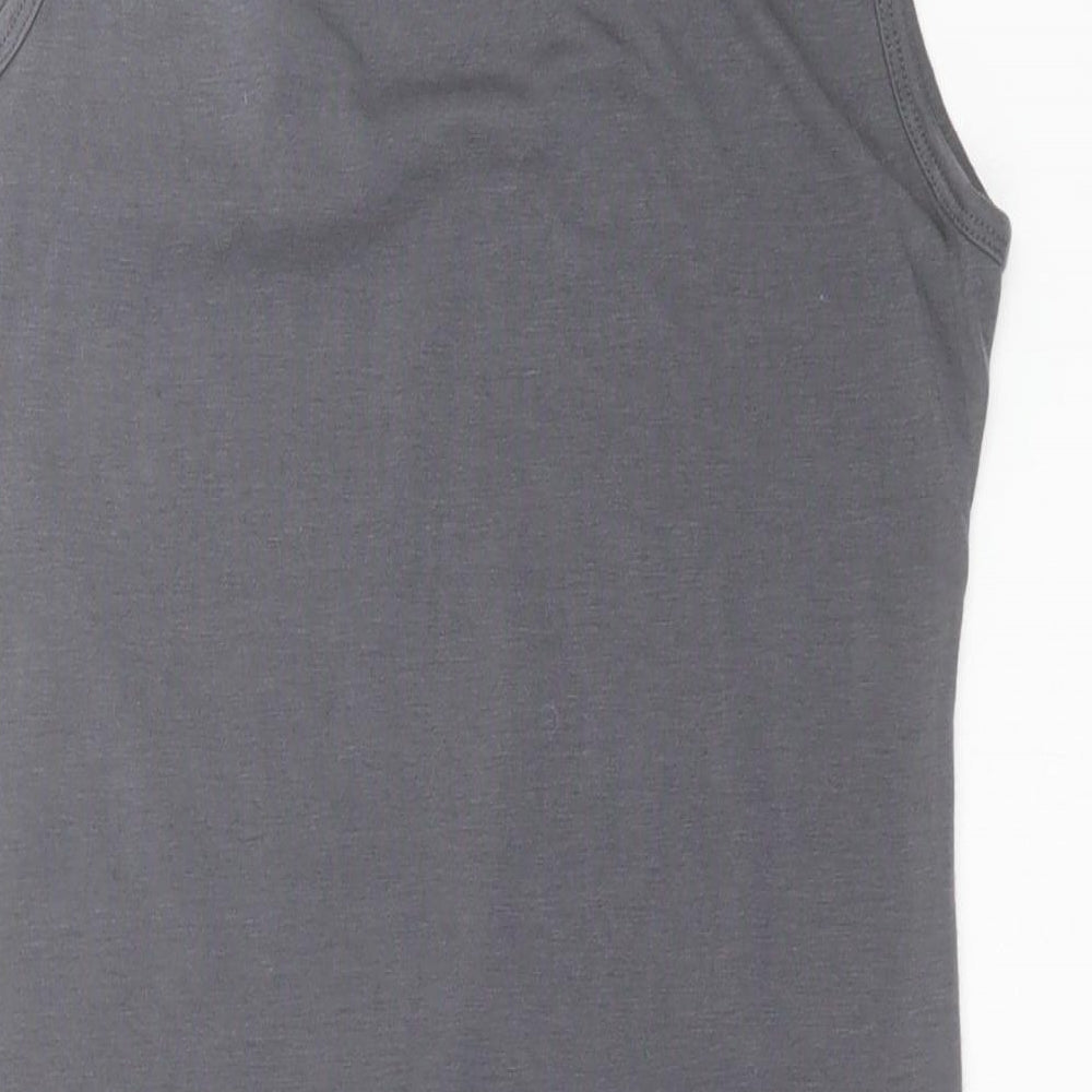 RAVI FAMOUS Womens Grey   Basic Tank Size S  - studded