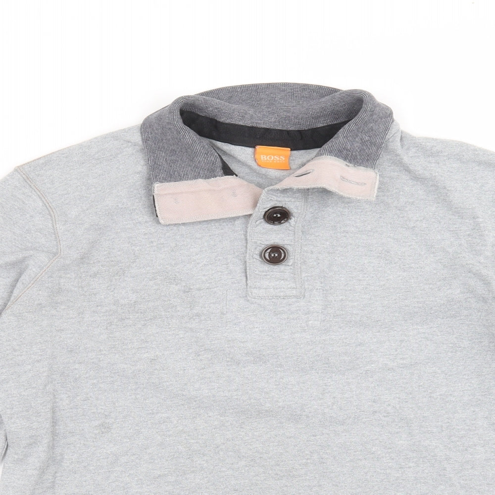 Boss Mens Grey  Knit Pullover Jumper Size M