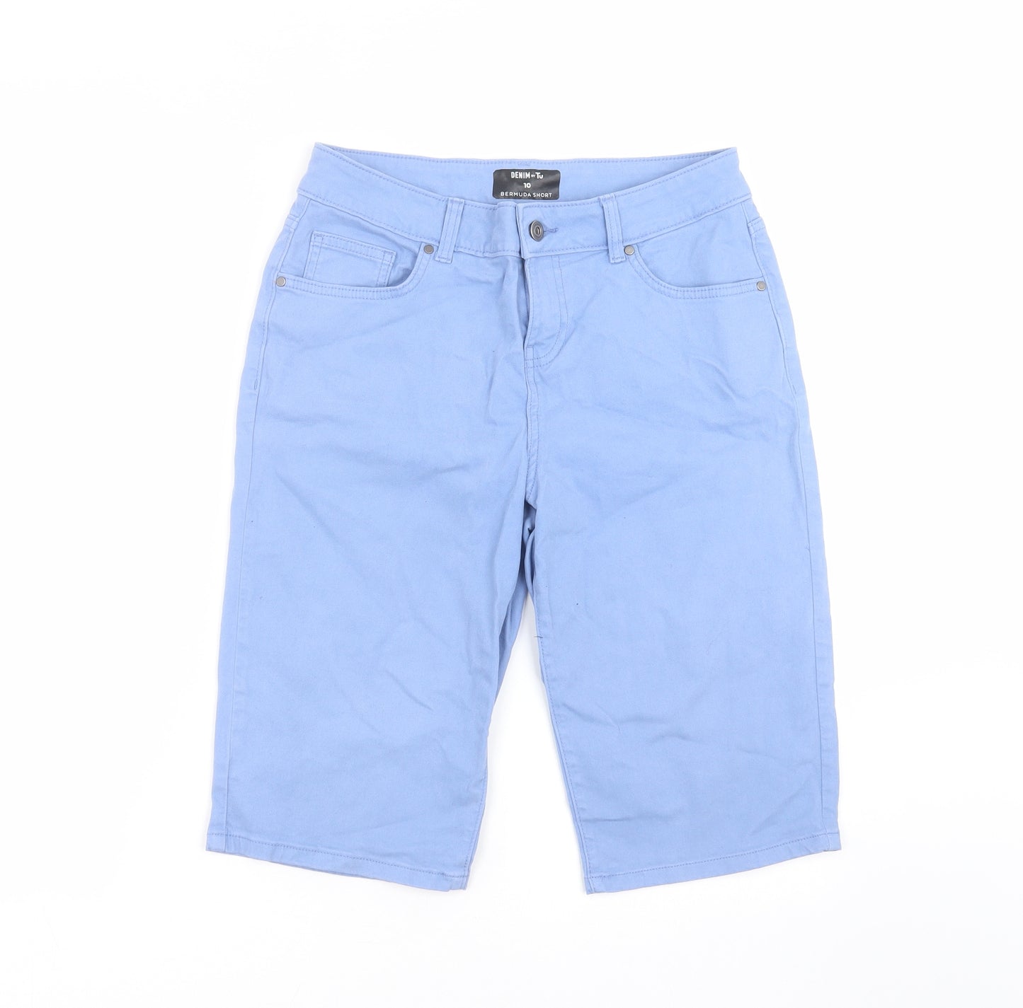TU Womens Blue  Denim Bermuda Shorts Size 10