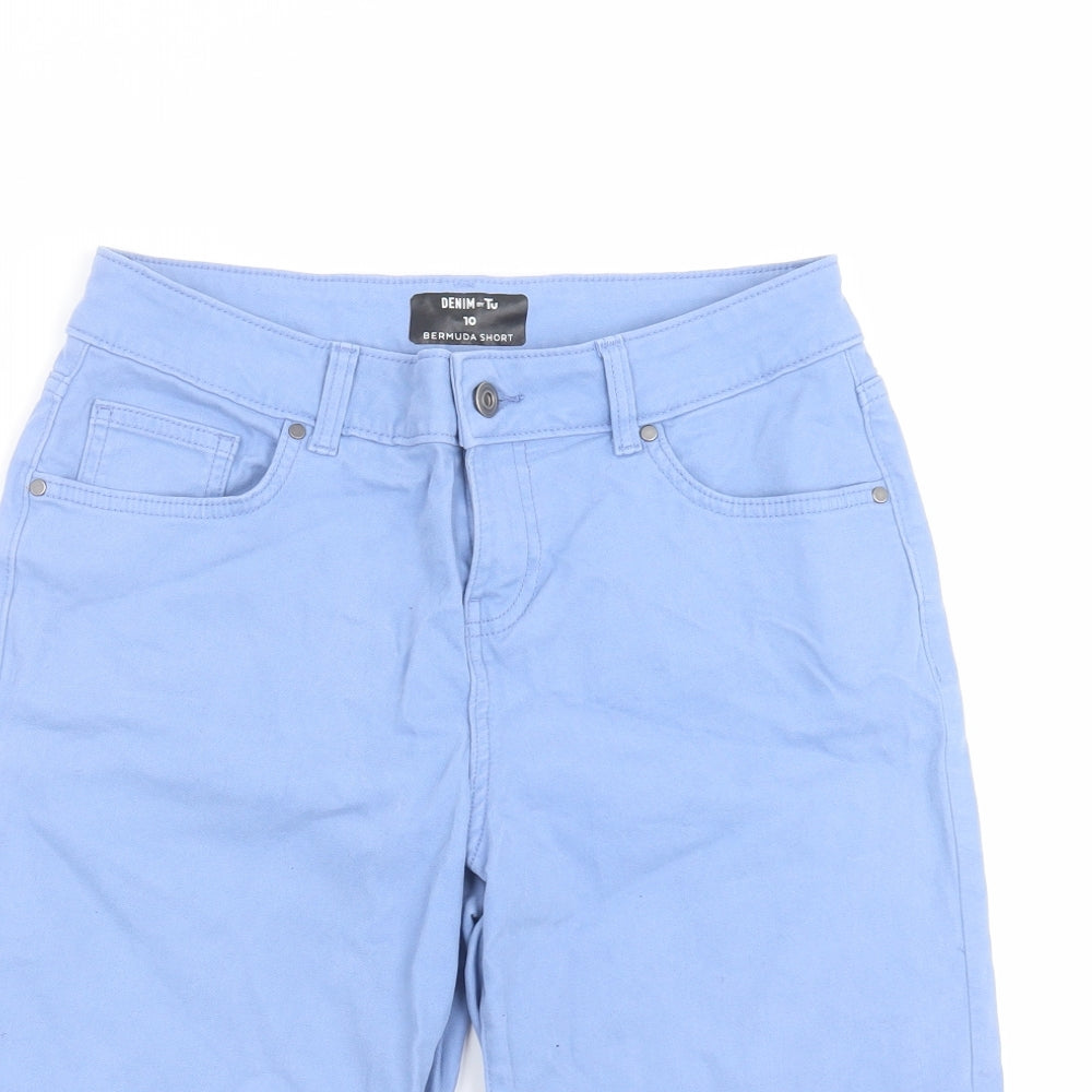 TU Womens Blue  Denim Bermuda Shorts Size 10