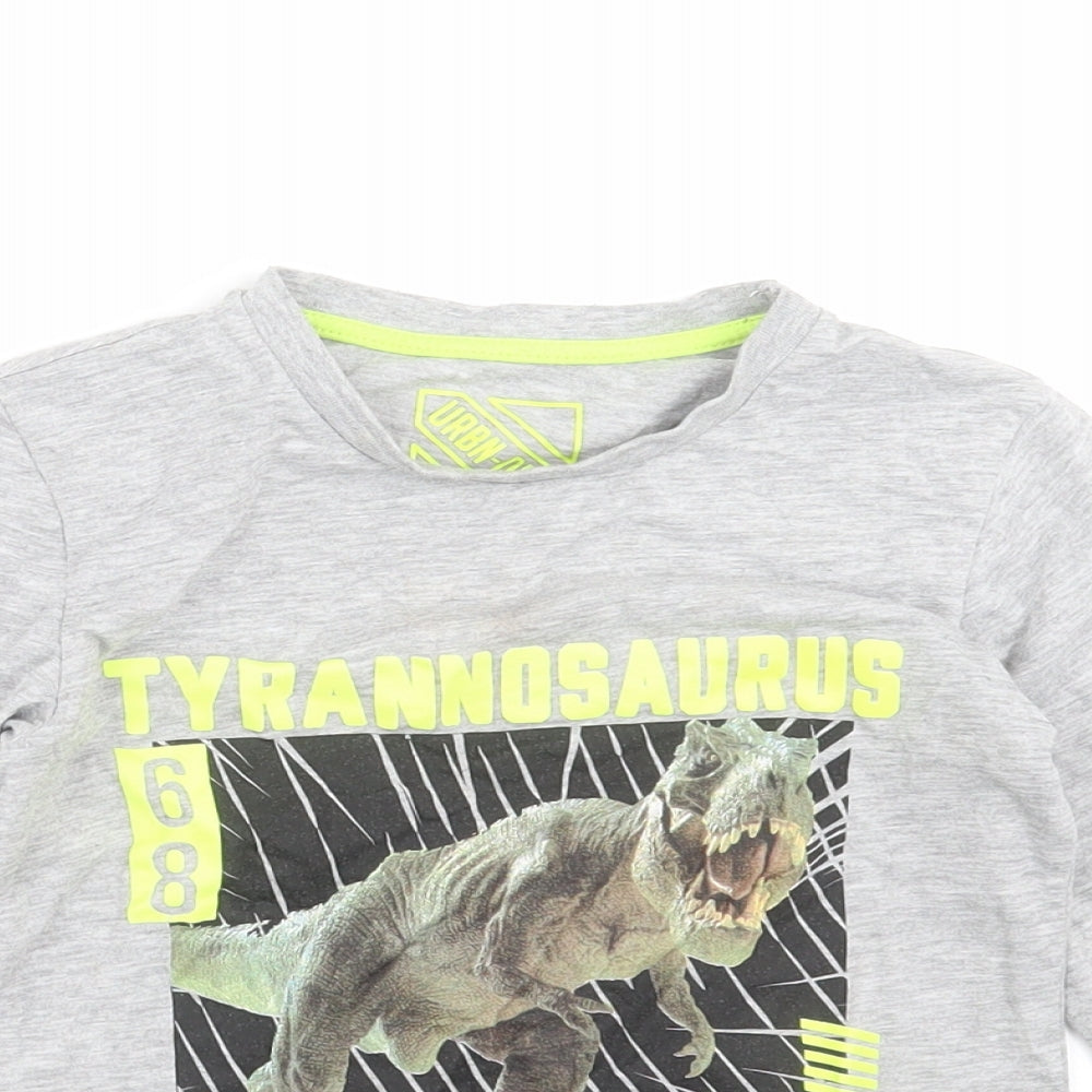 Matalan Boys Grey   Basic T-Shirt Size 6 Years  - dinosaur