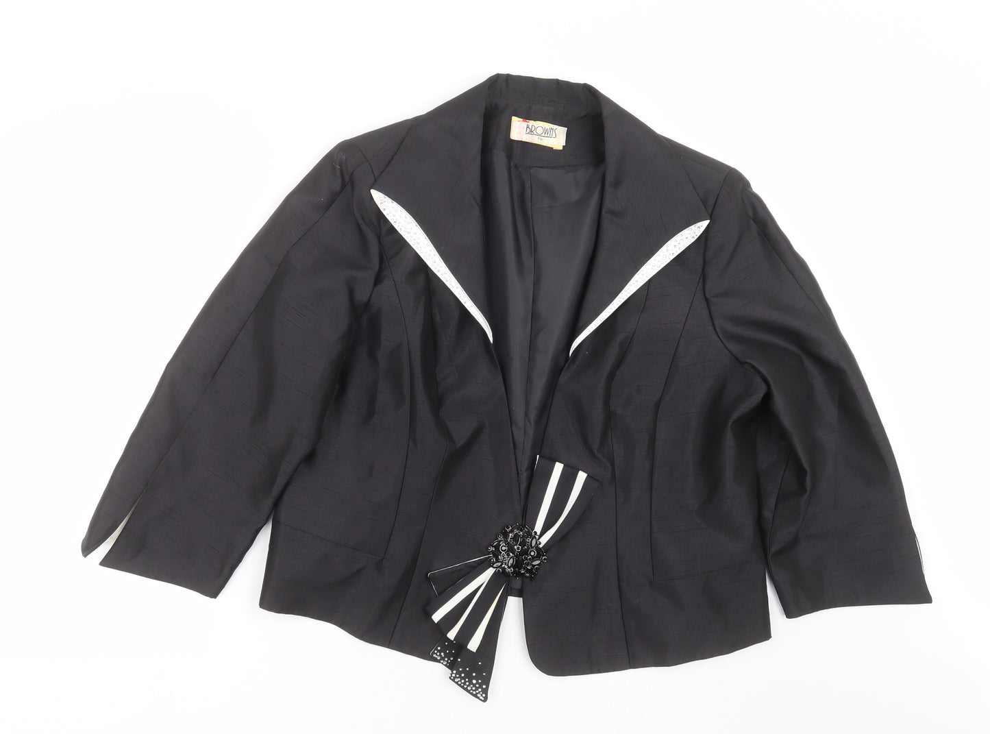 browns & co Womens Black   Jacket Suit Jacket Size 22