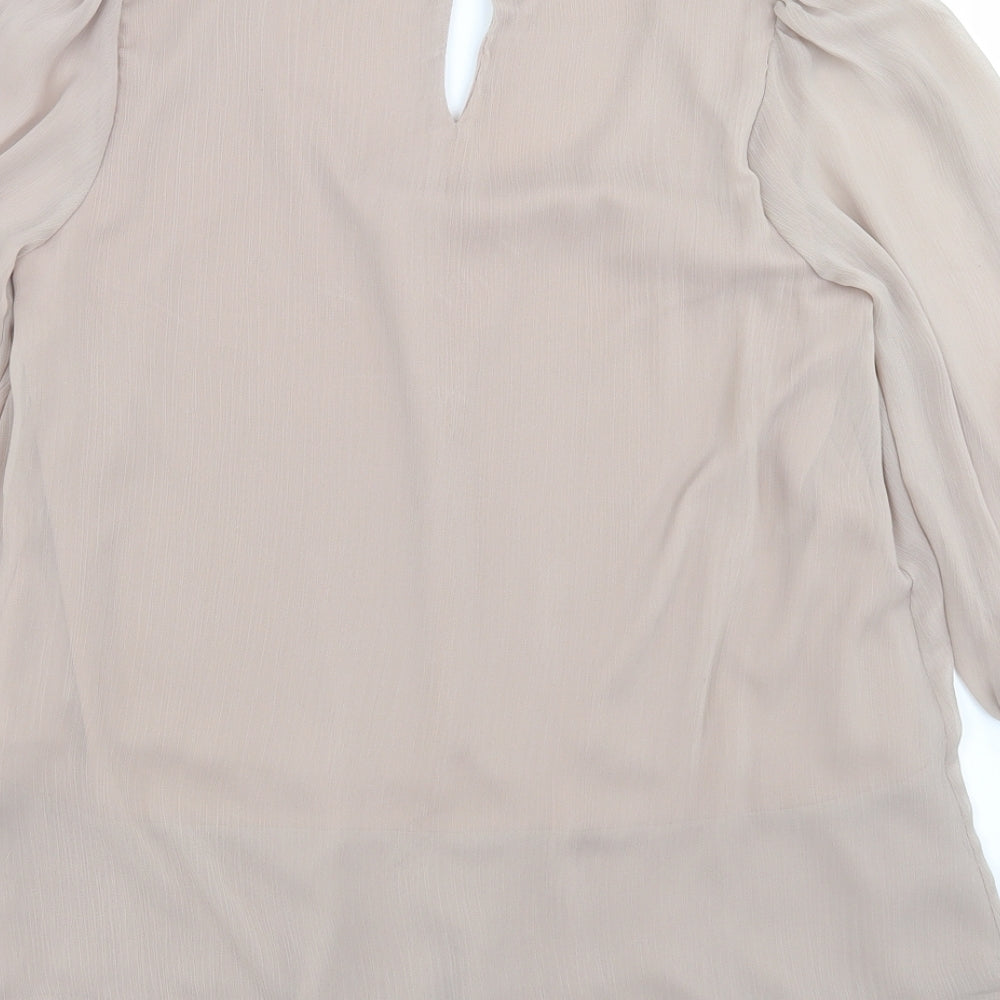 Primark Womens Beige   Basic Blouse Size 14  - beaded