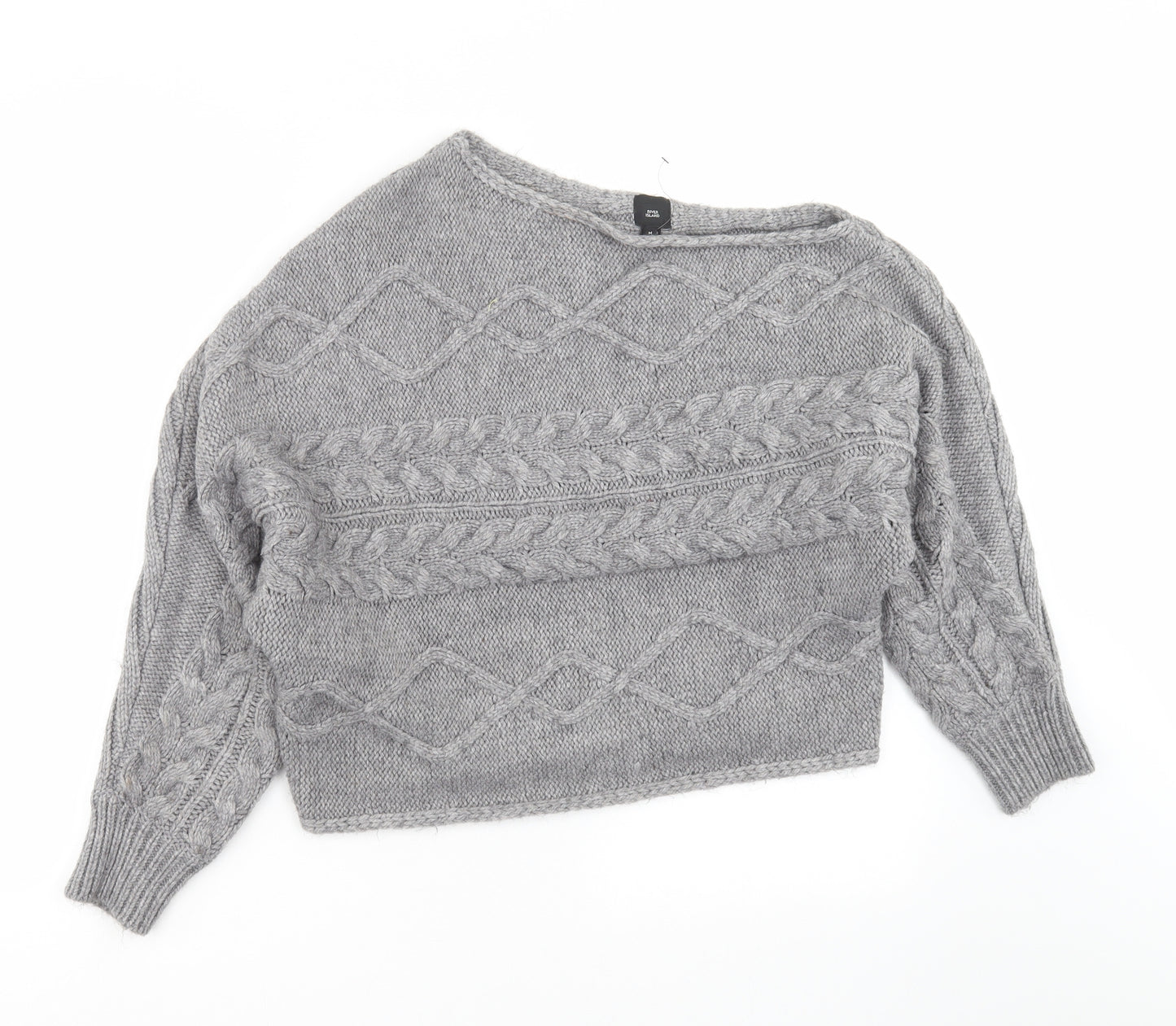 River Island Womens Grey  Knit Pullover Jumper Size M  - Assymetric