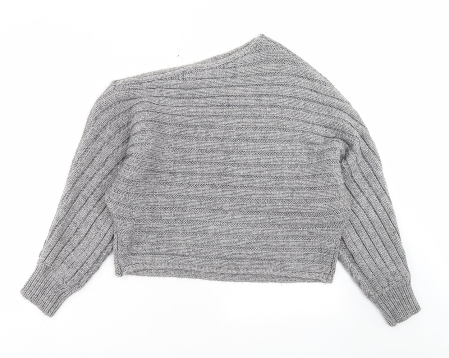 River Island Womens Grey  Knit Pullover Jumper Size M  - Assymetric