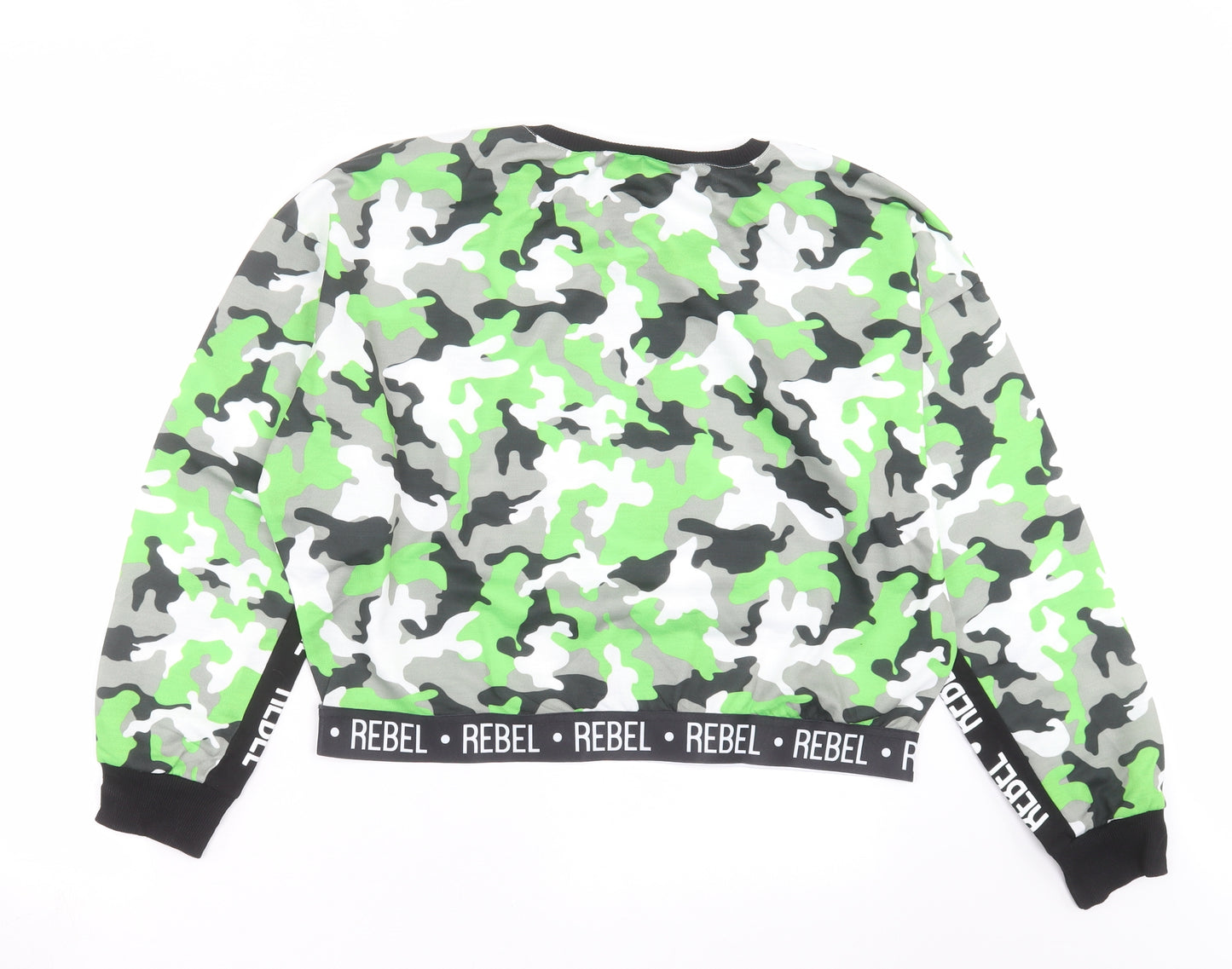 Select Womens Green Camouflage  Pullover Sweatshirt Size 18