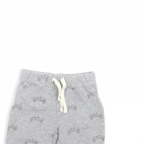 John Lewis Boys Grey   Jogger Trousers Size 0-3 Months  - car print