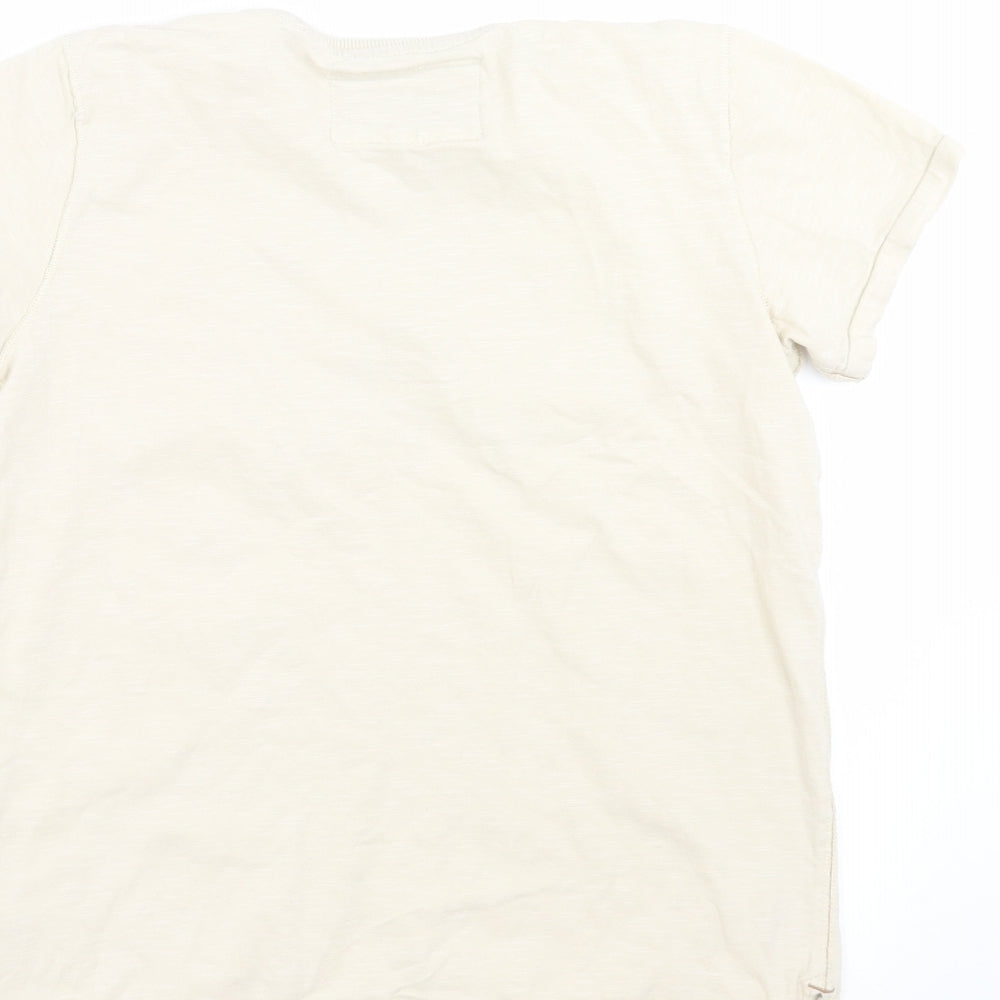 NEXT Boys Beige   Basic T-Shirt Size 9 Years  - Embroidered detail