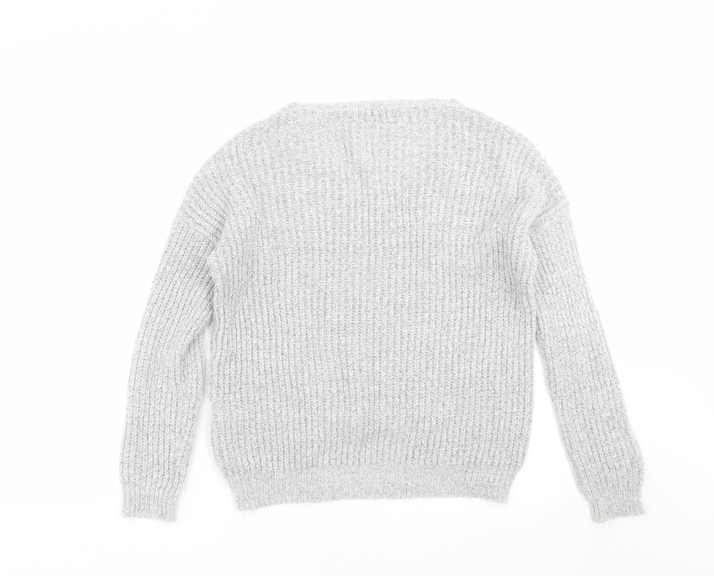 Jaqueline de Yong Womens Grey  Knit Pullover Jumper Size S