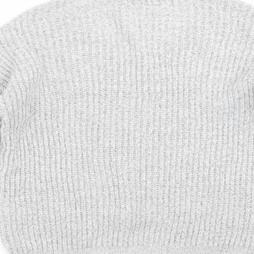 Jaqueline de Yong Womens Grey  Knit Pullover Jumper Size S