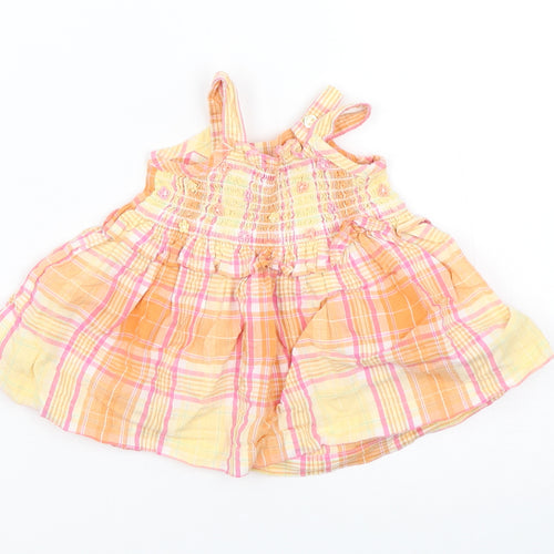Marks and Spencer Girls Multicoloured Check  Tank Dress  Size 0-3 Months