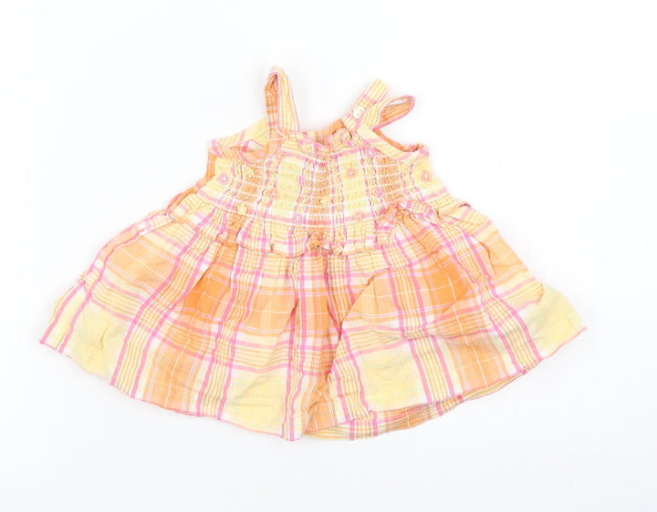 Marks and Spencer Girls Multicoloured Check  Tank Dress  Size 0-3 Months