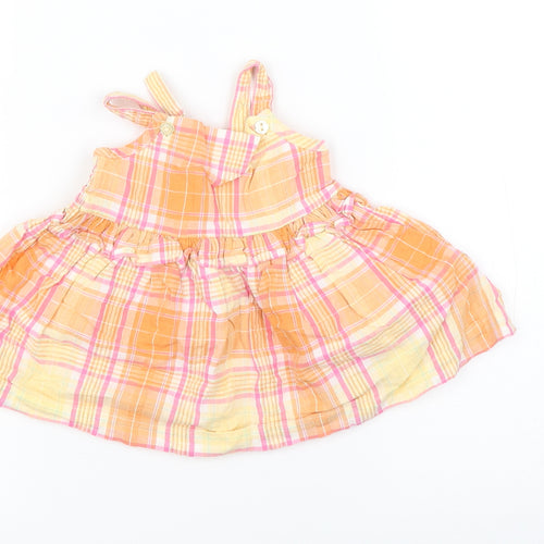 Marks and Spencer Girls Multicoloured Check  Tank Dress  Size 0-3 Months