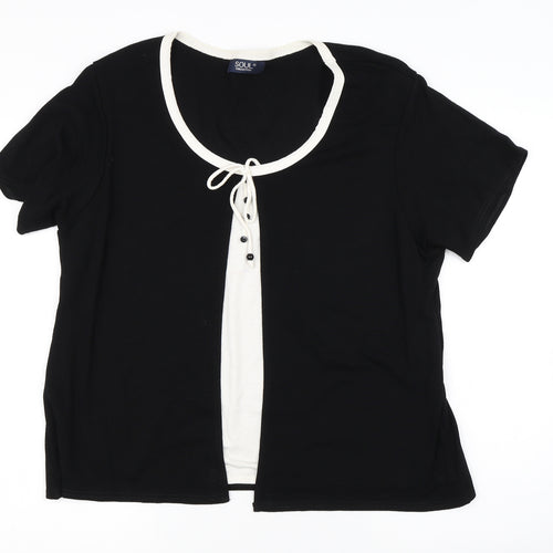 Soul Collection Womens Black   Basic T-Shirt Size XL