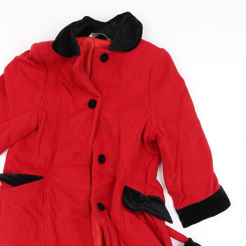Marks and Spencer Girls Red   Basic Coat Coat Size 3-4 Years
